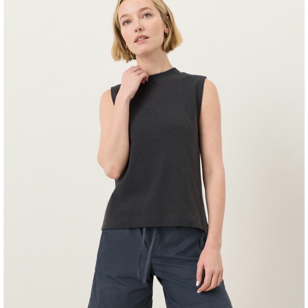 Pact Organic Airplane Mock Neck Shell xs